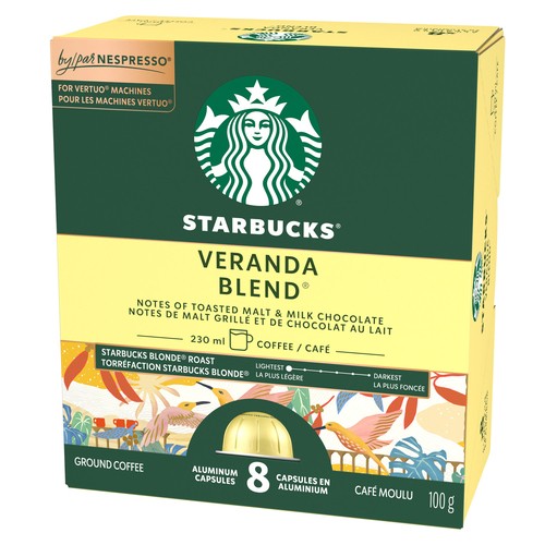 Starbucks Nespresso Coffee Pods Vertuo Veranda Blend 8 Capsules 100 g