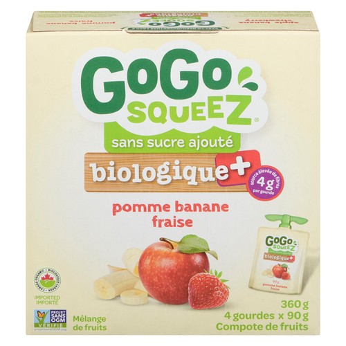 Gogo Squeez Organic Apple Sauce Apple Banana Strawberry 90 g
