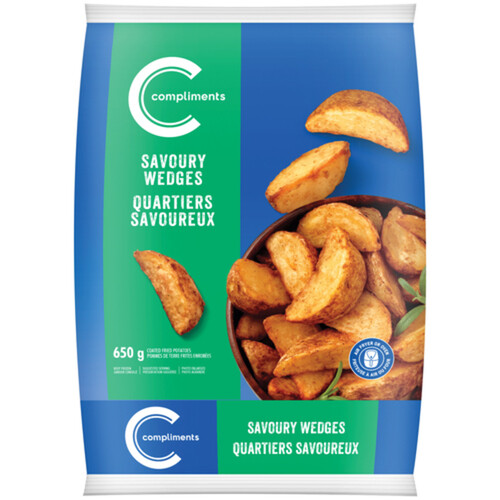 Compliments Frozen Fried Potato Savoury Wedges 650 g