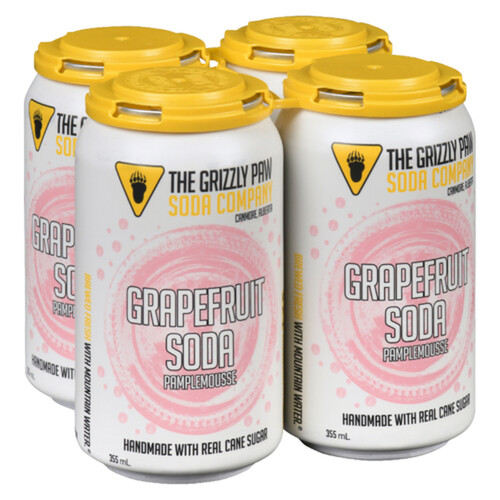 Grizzly Paw Soft Drink Soda Grapefruit 4 x 355 ml (cans)