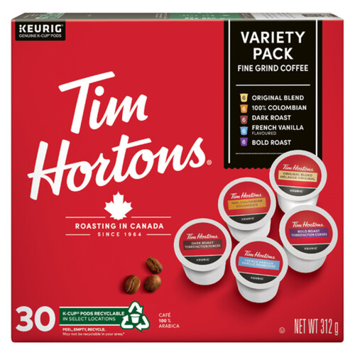 Tim Hortons Coffee Pods Variety Pack 30 K-Cups 312 g