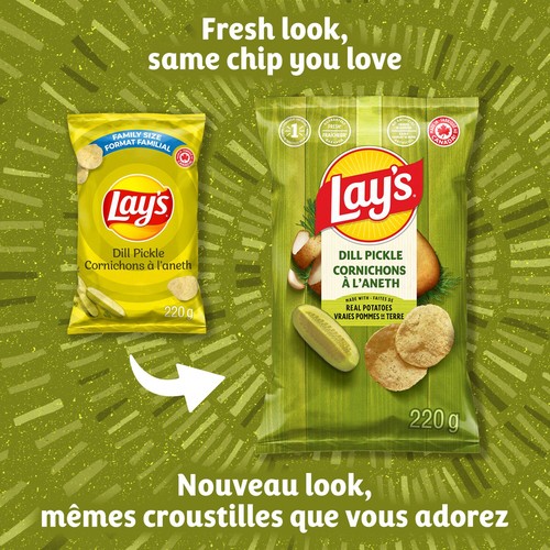 Lay's Potato Chips Dill Pickle Flavoured 220 g