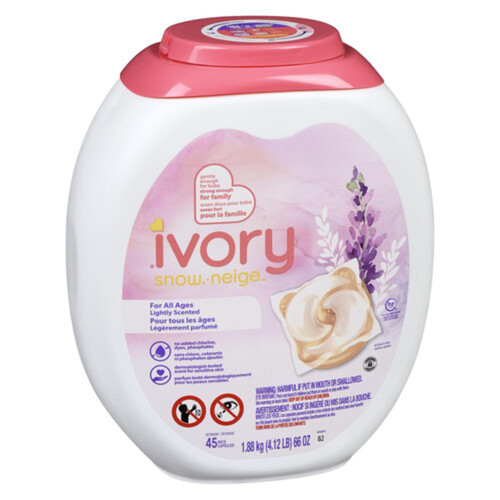 Ivory Snow Laundry Detergent Pods Lightly Scented 45 Count