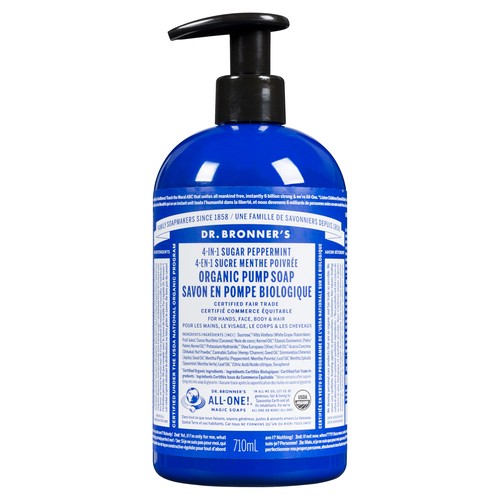 Dr. Bronner's Organic Pump Soap Sugar Peppermint 710 ml