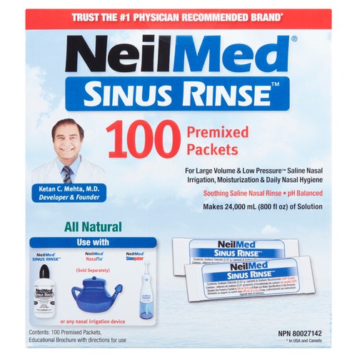 NeilMed Sinus Rinse Nasal Wash Refills 100 EA