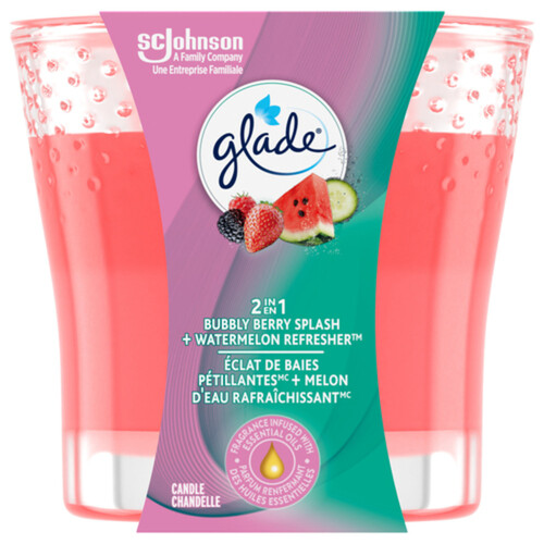 Glade Candle Bubbly Berry Splash + Watermelon Refresher 1 Pack