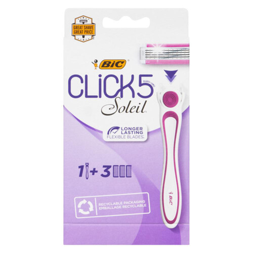 Bic Click 5 Soleil Blades With Handle 3 Pack