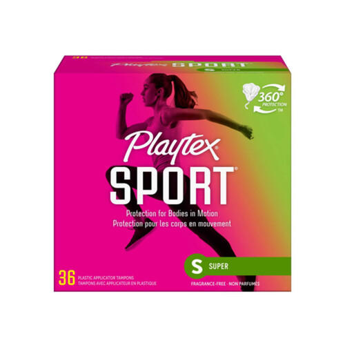 Playtex Super Sport Plastic Tampons Unscented 36 Count