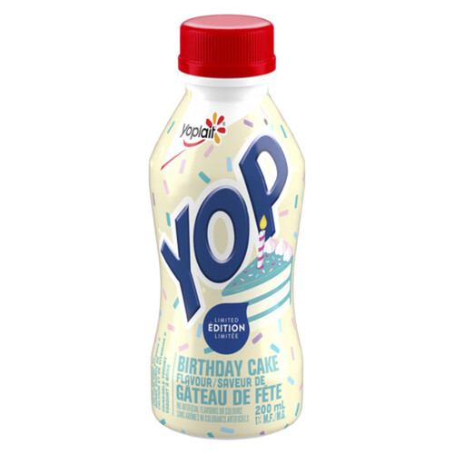 Yoplait Yop 1% Drinkable Yogurt Limited Edition Birthday Cake 200 ml