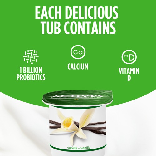 Activia 2.2% Yogurt With Probiotics Vanilla 8 x 100 g