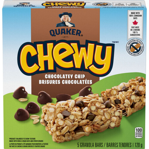 quaker chewy chocolate chip peanut free granola bars