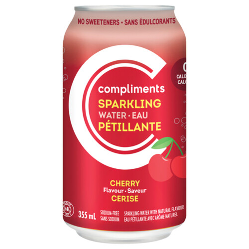 Compliments Sparkling Water Cherry 355 ml (can)