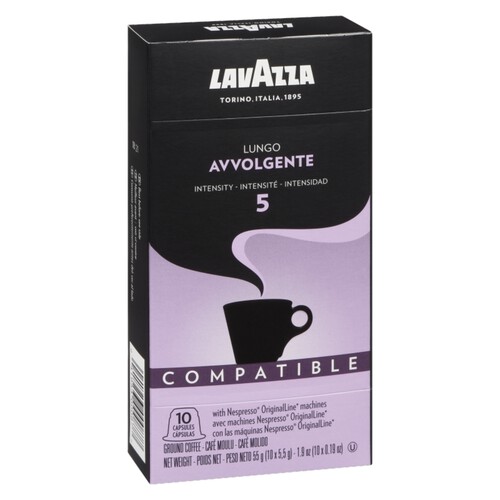 Lavazza Coffee Pods Avvolgente Lungo Nespresso 10 Original Capsules 55 g
