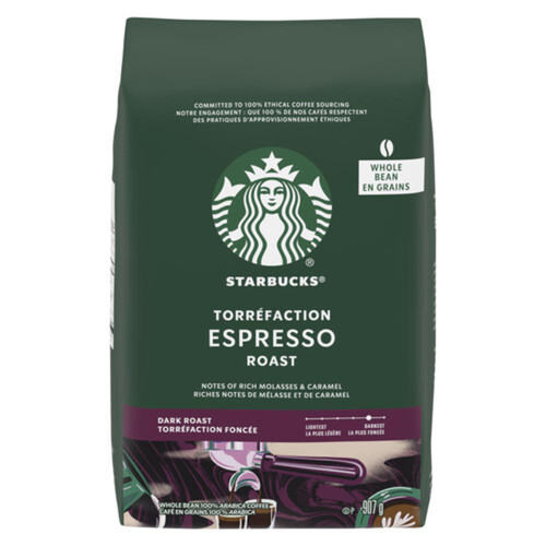 Starbucks Whole Bean Coffee Espresso Dark Roast 907 g