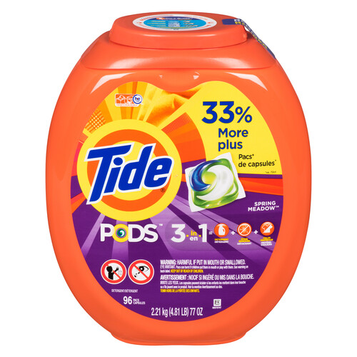 Tide Liquid Pods Laundry Detergent Spring Meadow 96 Pods 2.21 kg