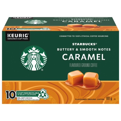 Starbucks Ground Coffee K-CUP Pods Caramel Flavoured 10 Count