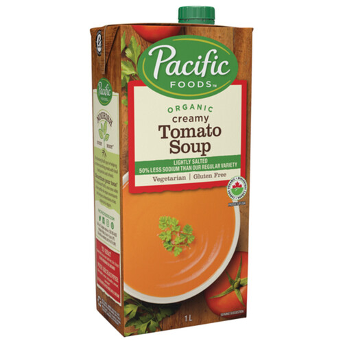 Pacific Foods Organic Gluten-Free Lightly Salted Soup Creamy Tomato 1 L