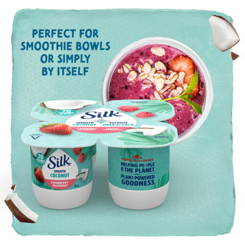 Silk Planted Based Yogurt Coconut Base Strawberry-Raspberry 4 x 100 g