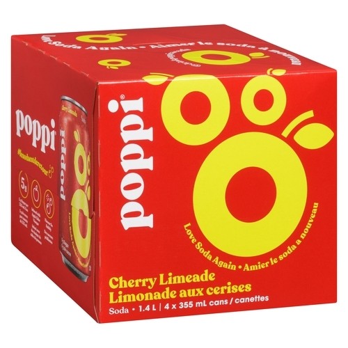 Poppi Soda Cherry Limeade 4 x 355 ml (cans)
