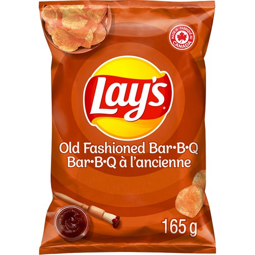 Lay's Old Fashioned Potato Chips Bar-B-Q Flavoured 165 g
