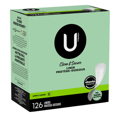 U by Kotex Clean & Secure Liners Long 126 Count