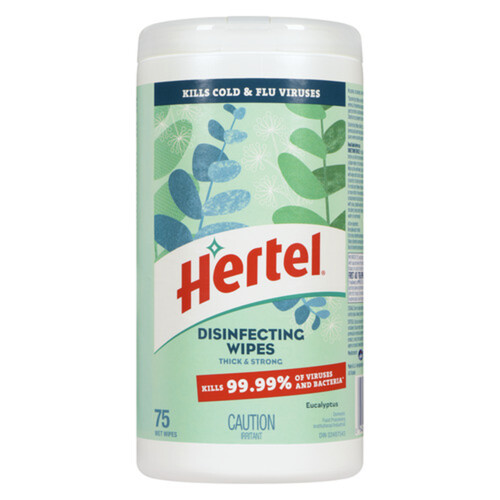 Hertel Disinfectant Wipes Eucalyptus 75 Pack