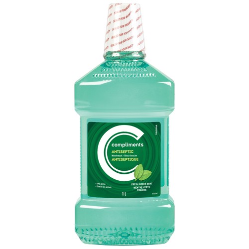 Compliments Antiseptic Mouthwash Green Mint 1 L