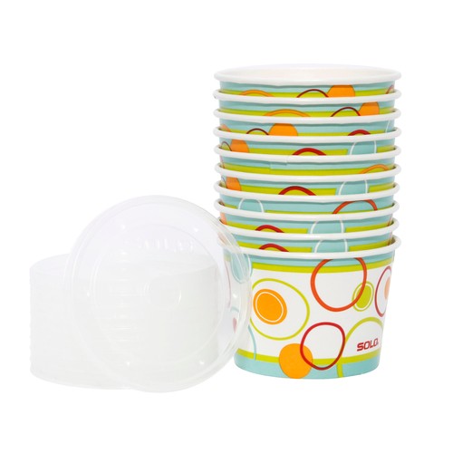 Solo 12 Oz Paper Snack Bowl And Lid 10 Pack
