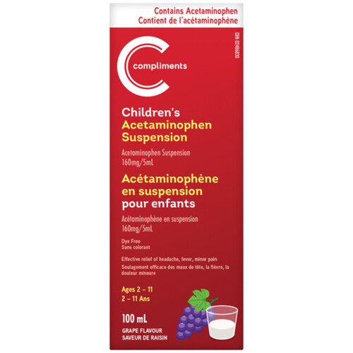 Compliments Children Acetaminophen Grape 100 ml