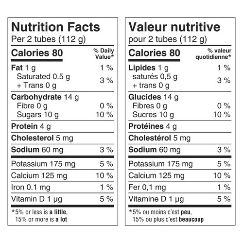 Yoplait 1% Yogurt Tubes Kids Snacks Strawberry 8 x 56 g