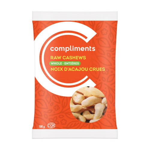 Compliments Whole Raw Cashews 100 g