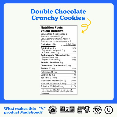Made Good Nut-Free Crunchy Cookies Double Chocolate 200 g