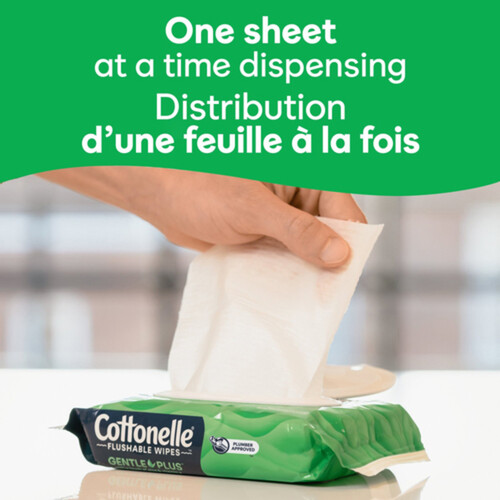 Cottonelle Gentle Plus Flushable Wet Wipes Aloe & Vitamin E 2 Packs x 42 Wipes