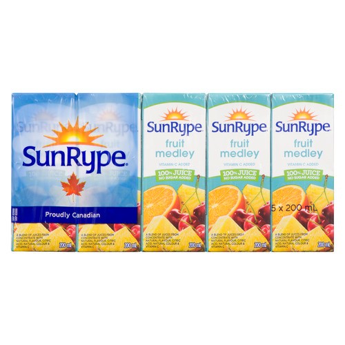 SunRype Juice 100% Fruit Medley No Sugar Added 5 x 200 ml