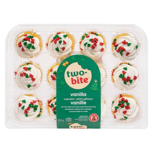 Two-Bite Christmas Cupcakes Vanilla 284 g (Frozen)