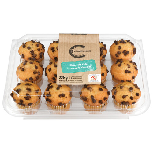 Compliments Mini Muffins Chocolate Chip 12 Pack 336 g
