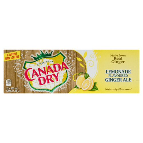Canada Dry Soft Drink Ginger Ale Lemonade 12 x 355 ml (cans)
