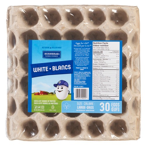 Burnbrae Farms White Eggs Large 30 Count