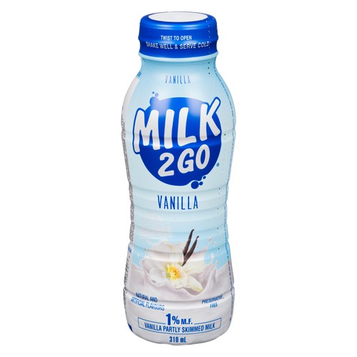 Milk 2 Go 1% Milk Partly Skimmed Vanilla 310 ml