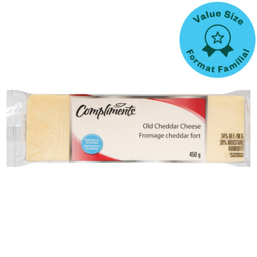 Compliments White Cheddar Cheese Old Value Size 450 g