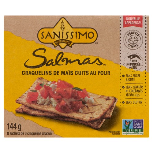 Sanissimo Gluten-Free Salmas Corn Crackers Oven Baked 144 g