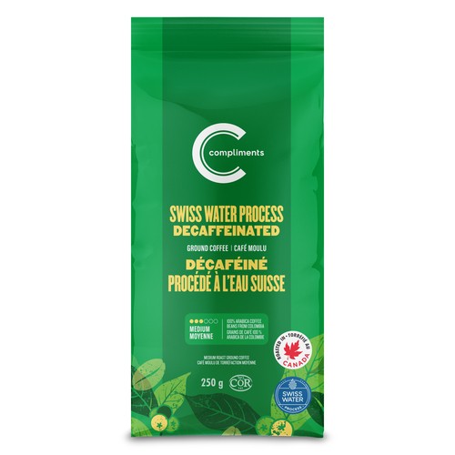 Compliments Ground Coffee Decaffeinated Swiss Water Process 250 g