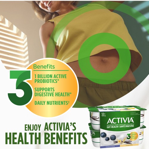 Activia 2.2% Probiotic Yogurt Blueberry Vanilla 12 x 100 g