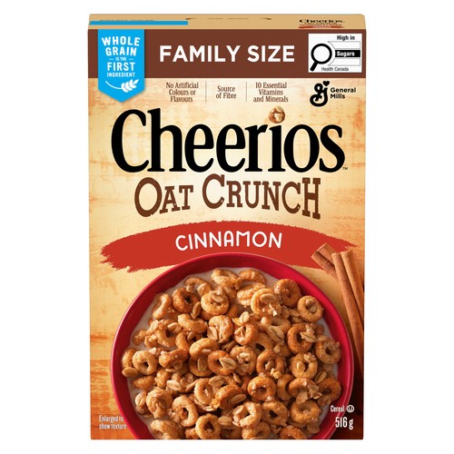 Cheerios Cereal Oat Crunch Cinnamon Family Size 516 g
