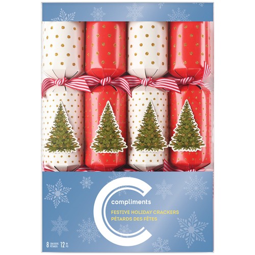 Compliments Christmas Crackers 12-Inch 8 Pack 