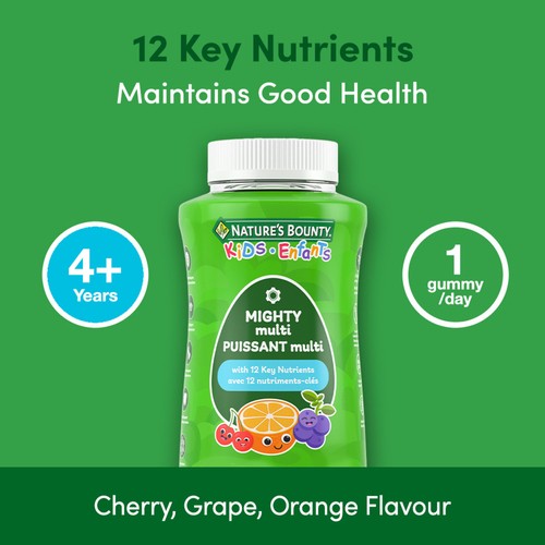 Nature's Bounty KIDS Mighty Multi Only 1g Sugar Per Gummy 150 Count