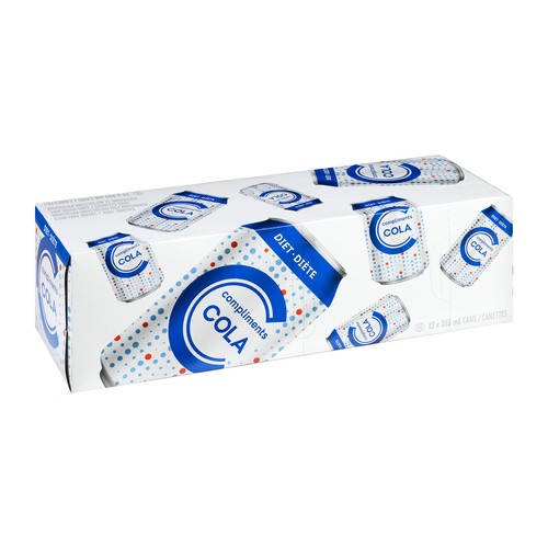 Compliments Soft Drink Diet Cola Blue 355 ml