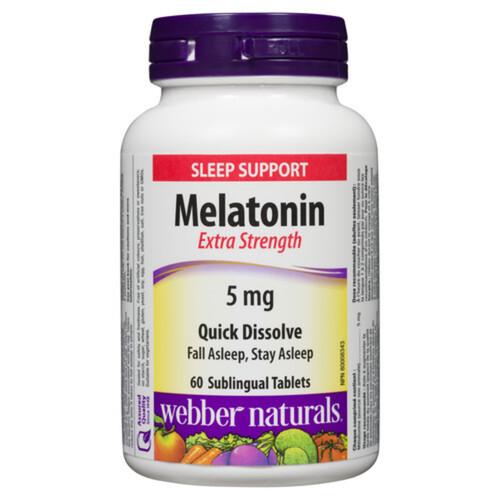 Webber Naturals Melatonin Easy Disolve 5mg 60 Tablets