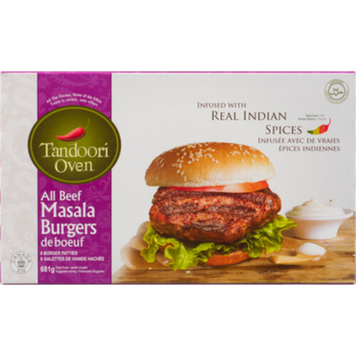 Tandoori Oven Frozen Masala Beef Burgers 681 g