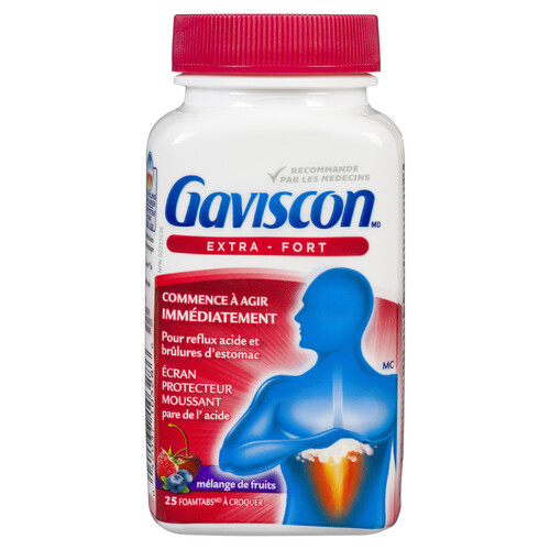 Gaviscon Antacid Extra Strength Chewable Fruit 25 EA